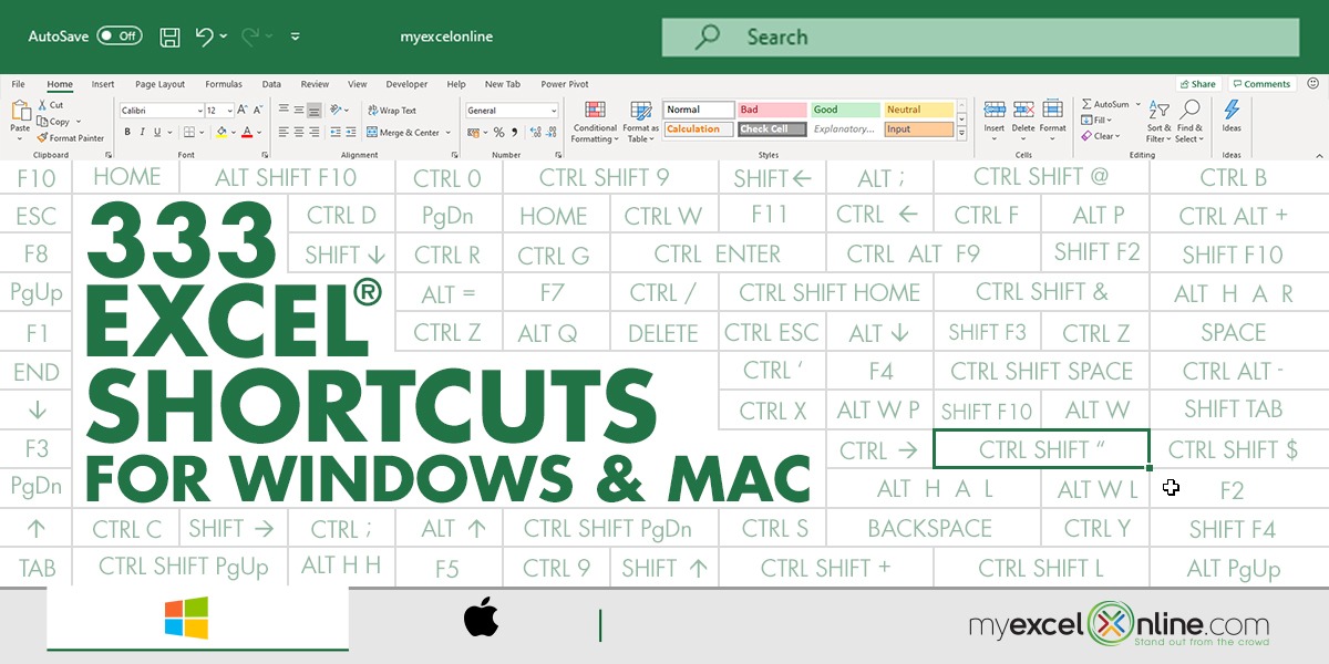 shortcut key for developer excel mac